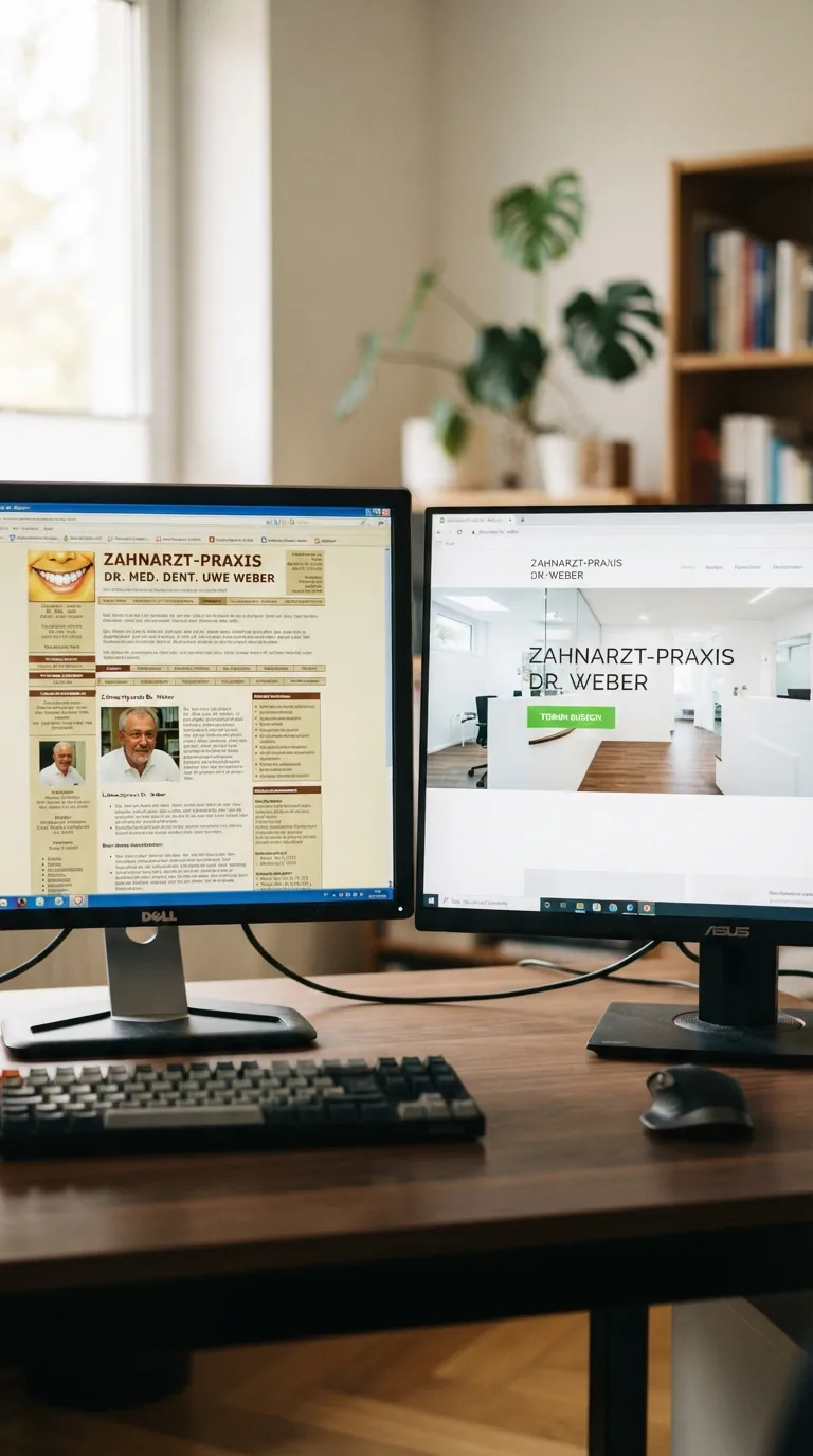 Vorher-Nachher-Vergleich einer Website