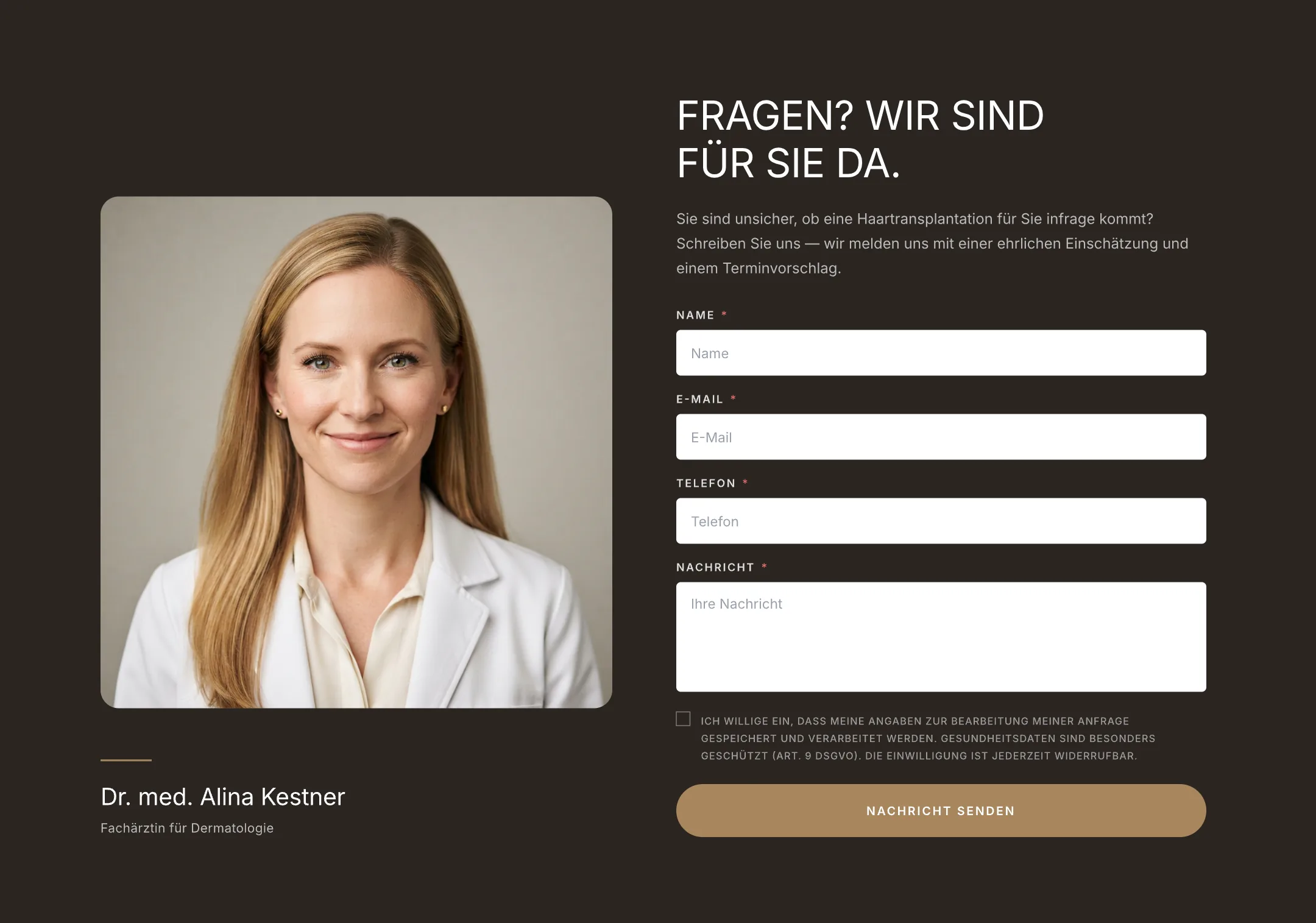 Abschluss der Seite mit Aufruf zur kostenlosen Haaranalyse
